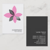 幾何学植物の花 – ピンク 名刺 (正面/裏面)