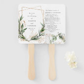 幾何学植物ユーカリプトゥス黄金緑 ハンドファン (正面&裏面)