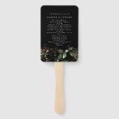 幾何学植物性ユーカリ黒プレミアム ハンドファン (裏面)