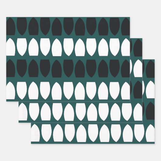 幾何学模様かわいいおもしろいフェスティバル ラッピングペーパーシート (セット)