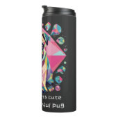 幾何学模様がパグで可愛よくはしゃぐい タンブラー (回転右)