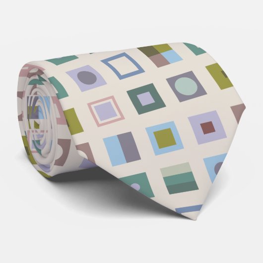 幾何学模様とコントラストのストライプ付いたネクタイ ネクタイ (ロール)