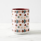 幾何学模様とブルーミングIn Bohoスタイル マグカップ (中央)