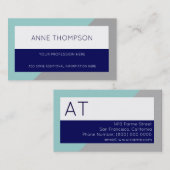 幾何学模様とモダンプロフェッショナル青 名刺 (正面/裏面)