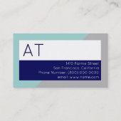 幾何学模様とモダンプロフェッショナル青 名刺 (裏面)