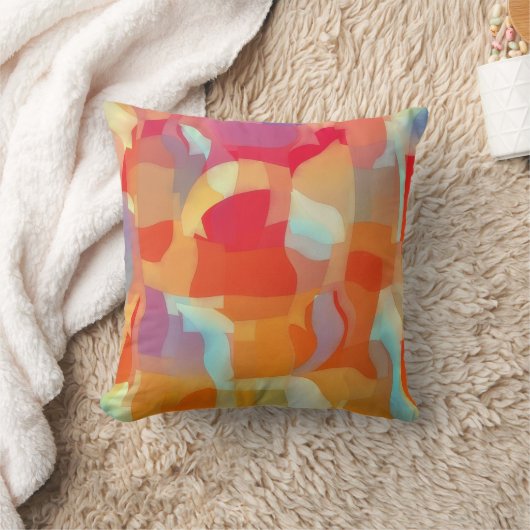 幾何学模様と曲線抽象芸術芸術枕 クッション (ブランケット)