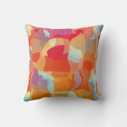 幾何学模様と曲線抽象芸術芸術枕 クッション (裏面)