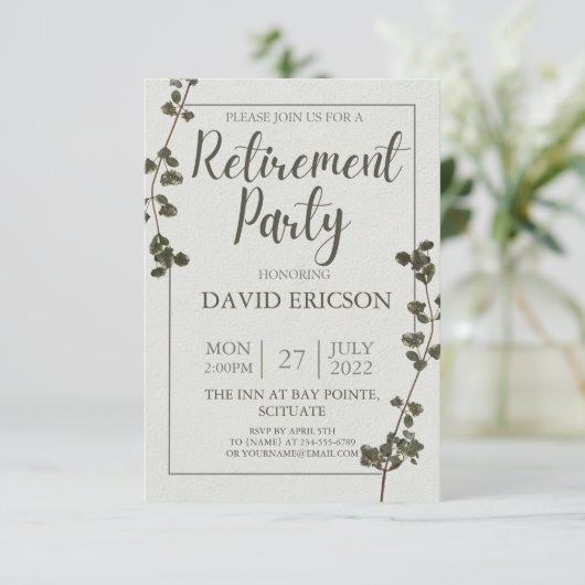 幾何学模様と花 – 退職と別れのパーティー サンキューカード (スタンド正面)