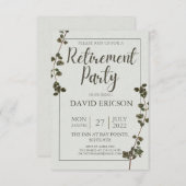 幾何学模様と花 – 退職と別れのパーティー サンキューカード (正面/裏面)