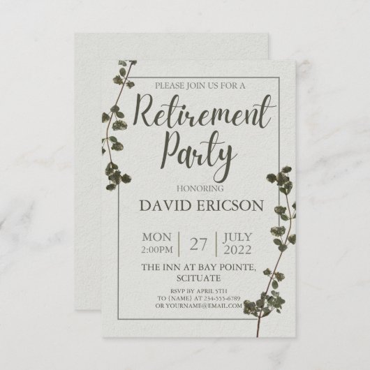 幾何学模様と花 – 退職と別れのパーティー サンキューカード (正面/裏面)