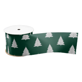 幾何学模様のあるミニマリストのラインアートクリスマスツリー サテンリボン