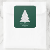 幾何学模様のあるミニマリストのラインアートクリスマスツリー スクエアシール (バッグ)