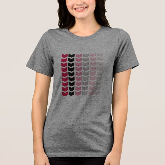 幾何学模様のある女性のTシャツ – グラデーション トライブレンドTシャツ (正面)