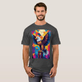 幾何学模様のイーグル・イーグリー・ワニ Tシャツ (正面フル)