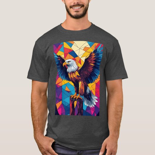 幾何学模様のイーグル・イーグリー・ワニ Tシャツ (正面)
