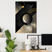 幾何学模様のウォールアート、ミニマリストのウォールデコデザイン、 ポスター (ホームオフィス)