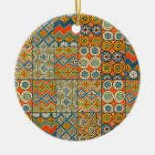 幾何学模様のエジプトのタイル セラミックオーナメント (正面)