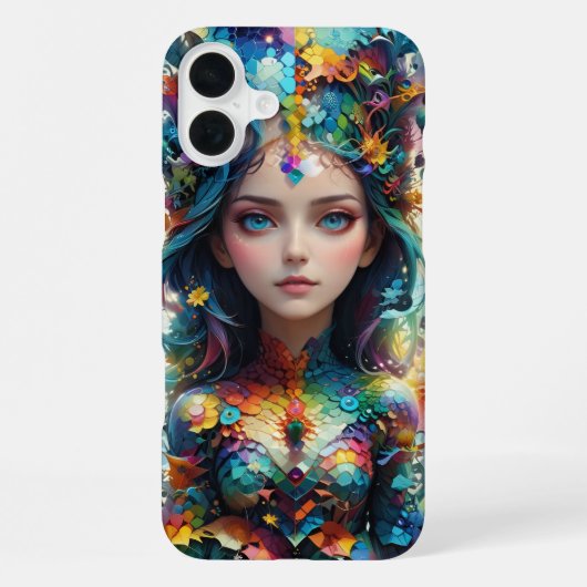 幾何学模様のガールズデザイン iPhoneケース (裏面)