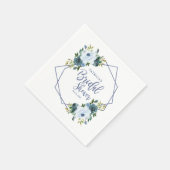 幾何学模様のダスティブルーの花嫁お披露目会 スタンダードカクテルナプキン (角)