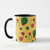幾何学模様のドット任意の色の円 マグカップ (左)