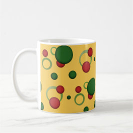 幾何学模様のドット任意の色の円 マグカップ