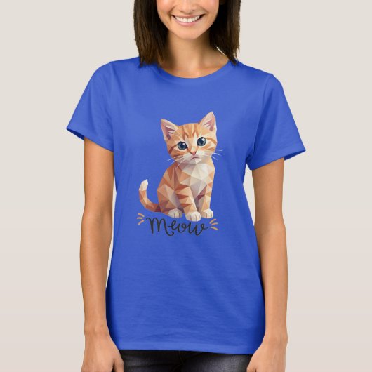 幾何学模様のニャー Tシャツ (正面)