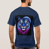 幾何学模様のネオンティガーイラスト Tシャツ (裏面)