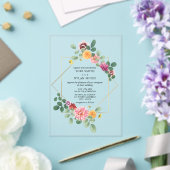幾何学模様のフラワーボタニカル ウェディング アクリル招待状 (インサイチュ (ウェディング))
