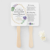 幾何学模様のフレームウェディングプログラムファンの多肉植物 ハンドファン (正面&裏面)