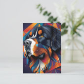 幾何学模様のベルネーゼ山犬 ポストカード (スタンド正面)