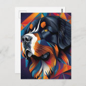 幾何学模様のベルネーゼ山犬 ポストカード (正面/裏面)