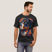 幾何学模様のベルネーゼ山犬 Tシャツ (正面フル)