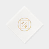 幾何学模様のホイルにモノグラムのナプキンを押した。 箔ナプキン (右)