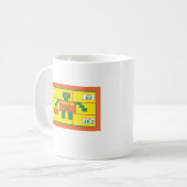 幾何学模様のマグカップ 長方形 5歳 コーヒーマグカップ (正面左)