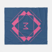 幾何学模様のモノグラムフリースブランケット フリースブランケット (正面(横))