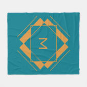 幾何学模様のモノグラムフリースブランケット フリースブランケット (正面(横))