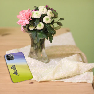 幾何学模様のラベンダーブルーと名前 iPhone 11 PROケース