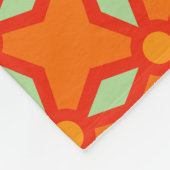 幾何学模様のレトロカラー70s フリースブランケット (角)