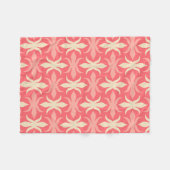 幾何学模様のレトロカラー70s フリースブランケット (正面(横))