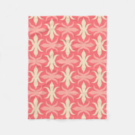 幾何学模様のレトロカラー70s フリースブランケット