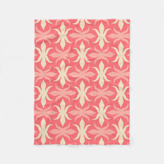 幾何学模様のレトロカラー70s フリースブランケット