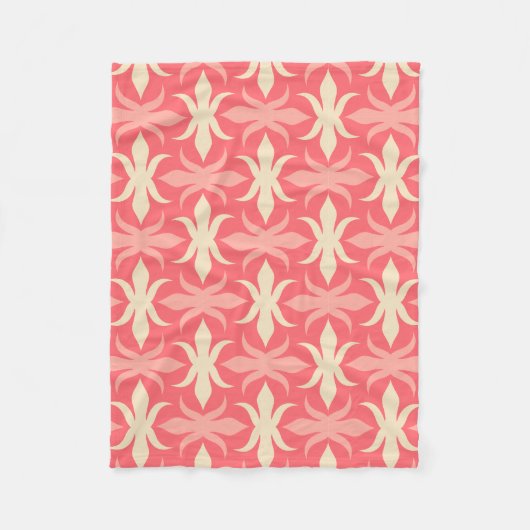 幾何学模様のレトロカラー70s フリースブランケット (正面)