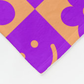 幾何学模様のレトロカラー70s フリースブランケット (角)