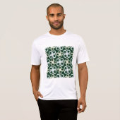 幾何学模様のレトロサークル柄 Tシャツ (正面フル)