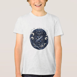 幾何学模様のレーシングキッズTシャツ | スピードスタイルの若者向け トライブレンドTシャツ