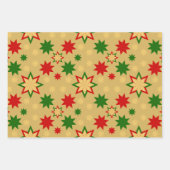 幾何学模様の休日の星 ラッピングペーパーシート (正面2)