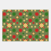 幾何学模様の休日の星 ラッピングペーパーシート (正面)