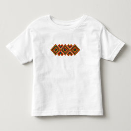 幾何学模様の刺繍風デザイン トドラーTシャツ