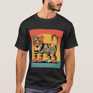 幾何学模様の動物のTシャツ Tシャツ