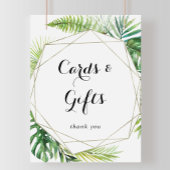 幾何学模様の宛先カードとギフトサイン ポスター